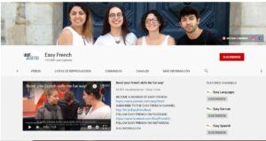 Easy French YouTube homepage