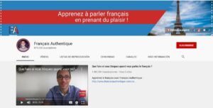 Français Authentique YouTube homepage
