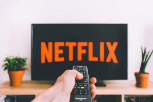 A screen showing the Netflix logo.