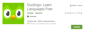 Duolingo screenshot.