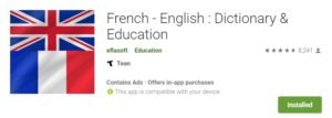 French English screenshot.