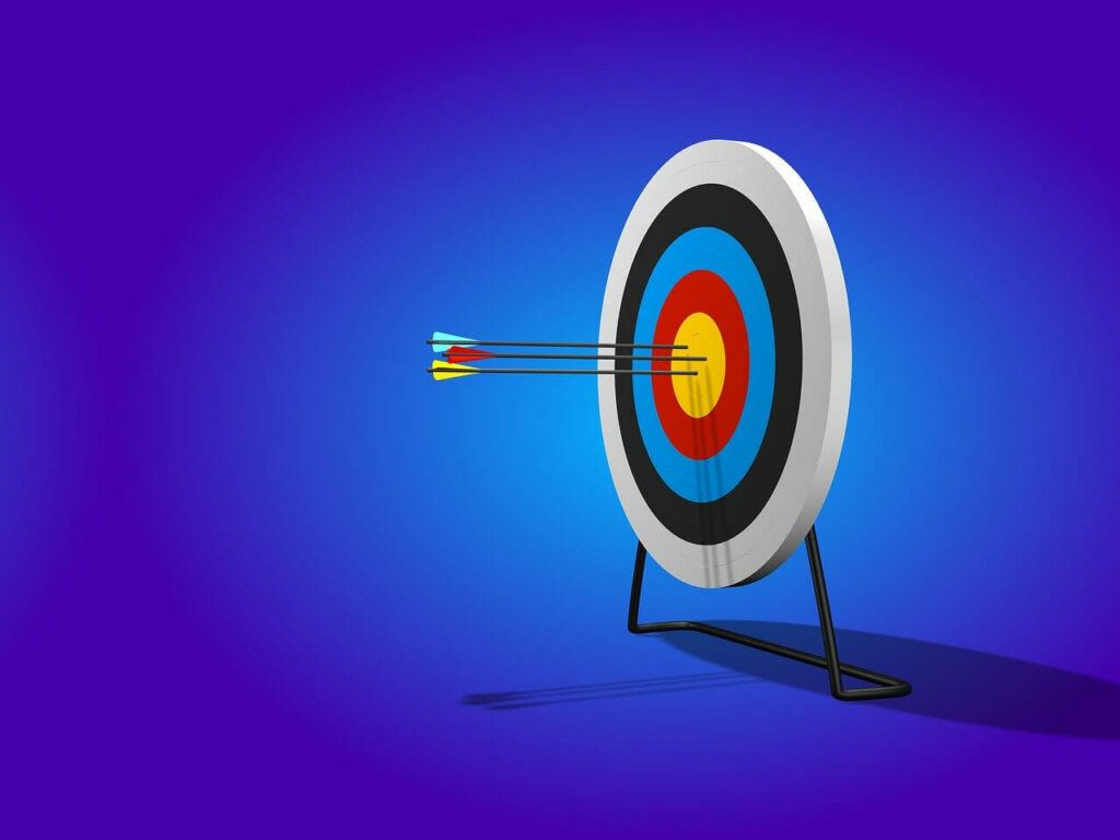 Arrows at a target.