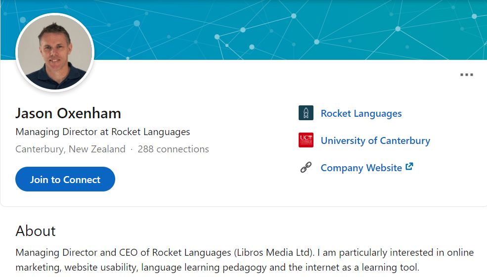 Resume of Rocket Languages CEO.