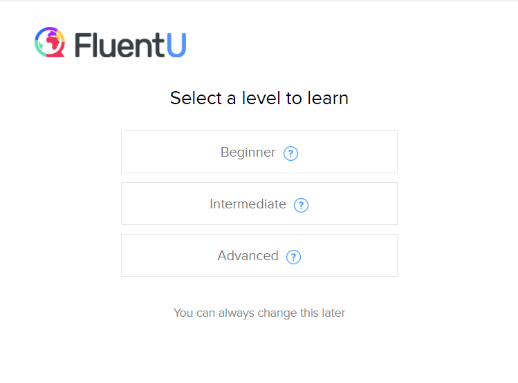 FluentU signup page.